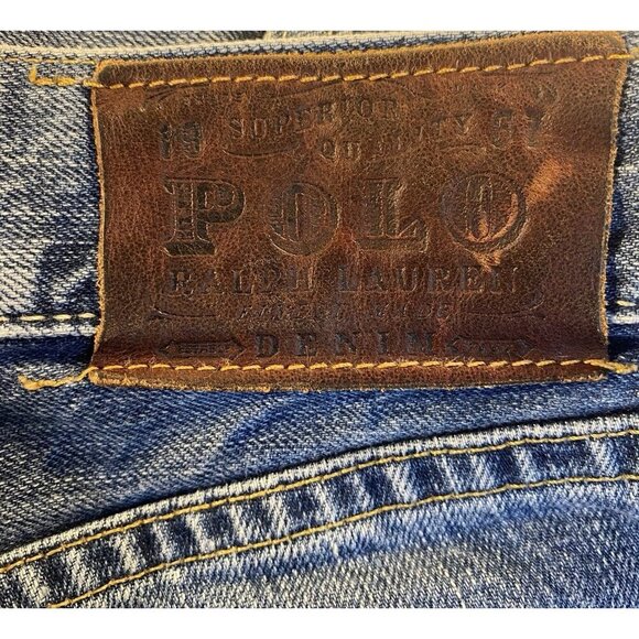 Polo Ralph Lauren Classic 867 Jeans Size 34x30 Leather Tag Small Spot on Leg - Picture 10 of 10